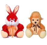 Babique Combo Monkey & Rabbit Teddy Bear Soft Toy Boy/Girl/Baby Kids Birthday Gift (25 cm) (Pc-2)