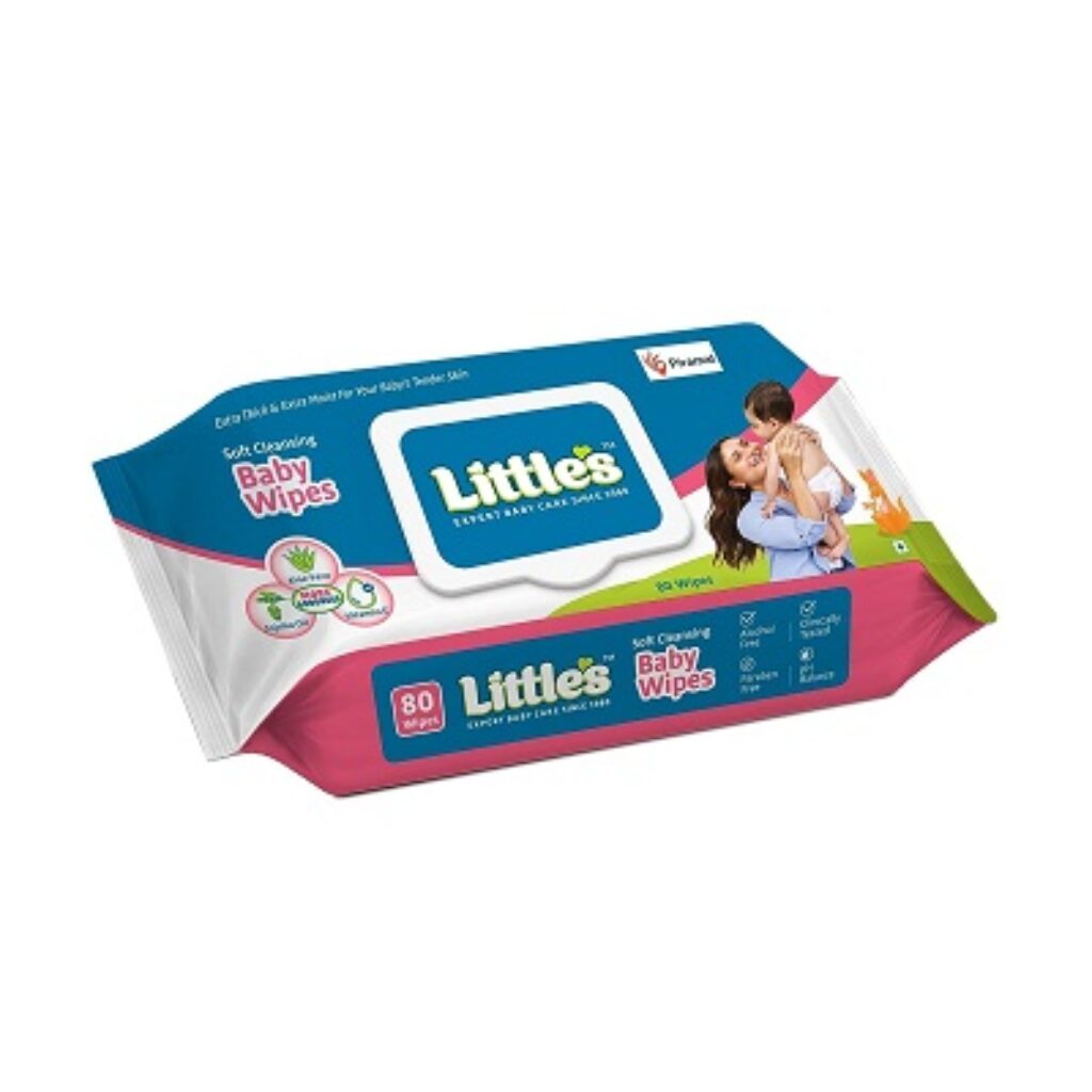 Little's Soft Cleansing Baby Wipes Lid Pack (80 Wipes)