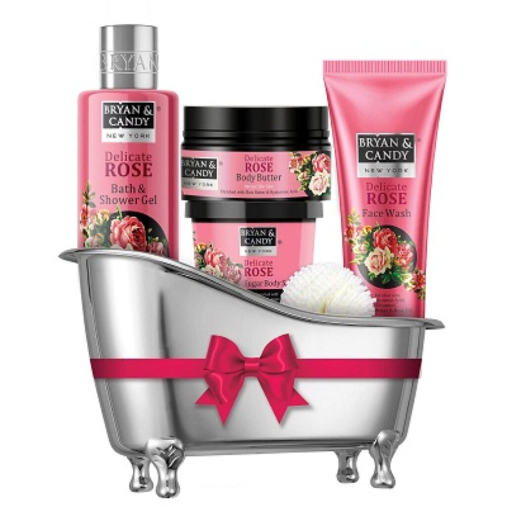 Bryan & Candy Delicate Rose Bath Tub Gift Set for Women and Men