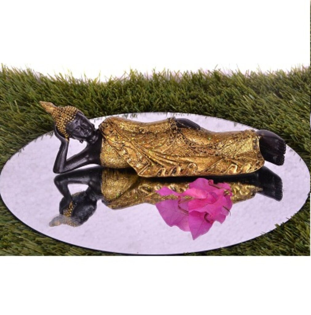 Pindia Polyresin Spiritual Buddha Idol in Resting Laying Posture-6 * 4 * 20 cms