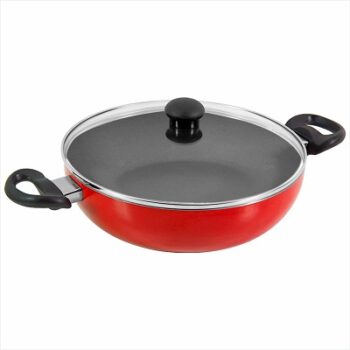 Butterfly Rapid Kadai 240 Induction Base with Glass Lid (Red)