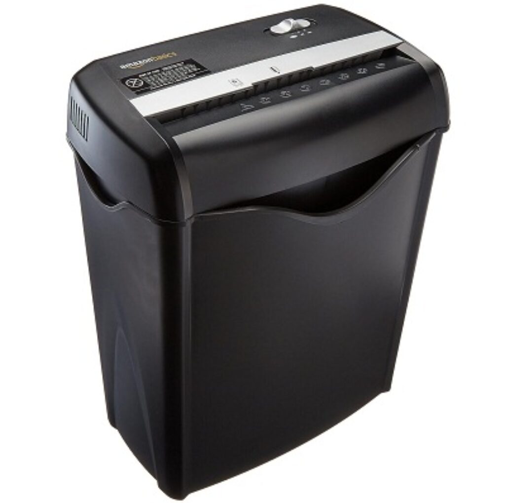 AmazonBasics 6-Sheet Cross Cut Paper and Credit Card Shredder