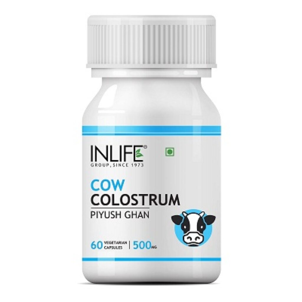 INLIFE Colostrum Supplement, 500mg (60 Vegetarian Capsules) (Pack of 1)