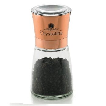 Crystal Crystalina Glass Retro Style Pepper Grinder, Multicolour