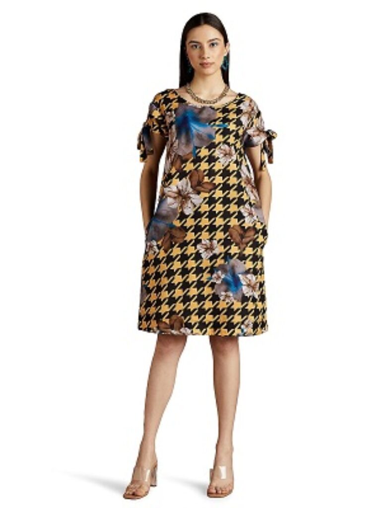 RIVER by Narendra Kumar Premium Designer Women's Floral Print Dress