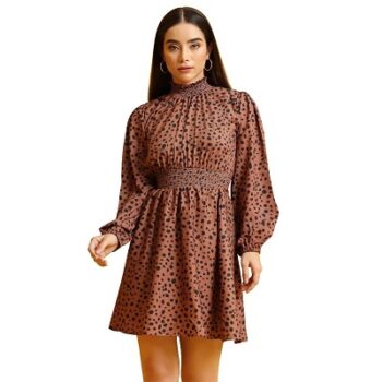 DHRUVI TRENDZ Women's Rayon Full Sleeve A-Line Knee-Length Western Dresses for Women or Girls