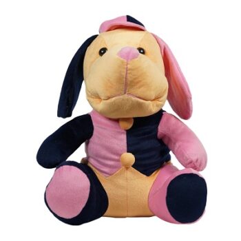 Ultra Lovely Droopy Dog Plush Stuffed Toy, Light Pink and Dark Blue (13-inch)