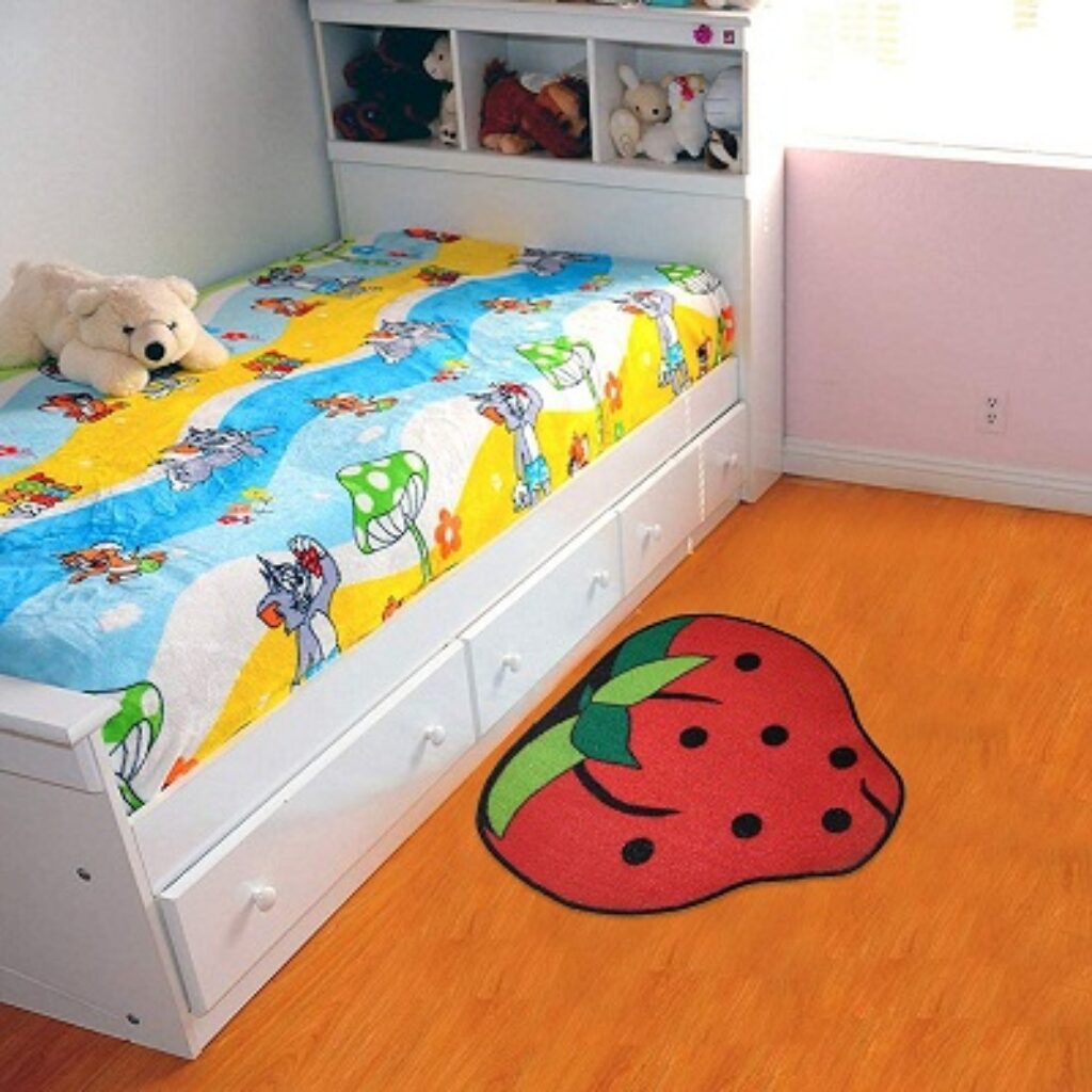 Status Contract Nylon Digital Printed Kids Door Runner Mats House Carpet for Playing Activity in Home (Kids Mat- Strawberry- (57x 57cm))