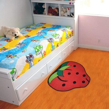 Status Contract Nylon Digital Printed Kids Door Runner Mats House Carpet for Playing Activity in Home (Kids Mat- Strawberry- (57x 57cm))