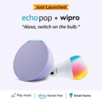 Echo Pop (Purple) Combo with Wipro 9W LED Smart Color Bulb