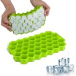 E-COSMOS Flexible Silicone Shape Honeycomb 37 Cavity Ice Cube Mould Tray for Freezer, Chocolate Cake Maker, Ice Trays for Chilled Drinks, Reusable