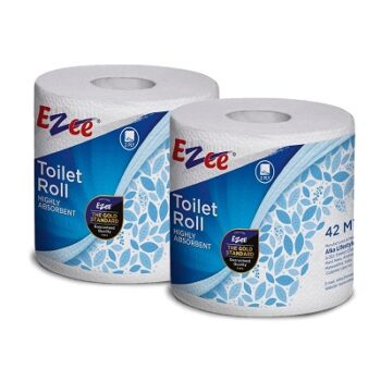 Ezee Vipe 2 Ply Toilet Paper Tissue Roll - Pack of 2 - 420 Pulls Per Roll