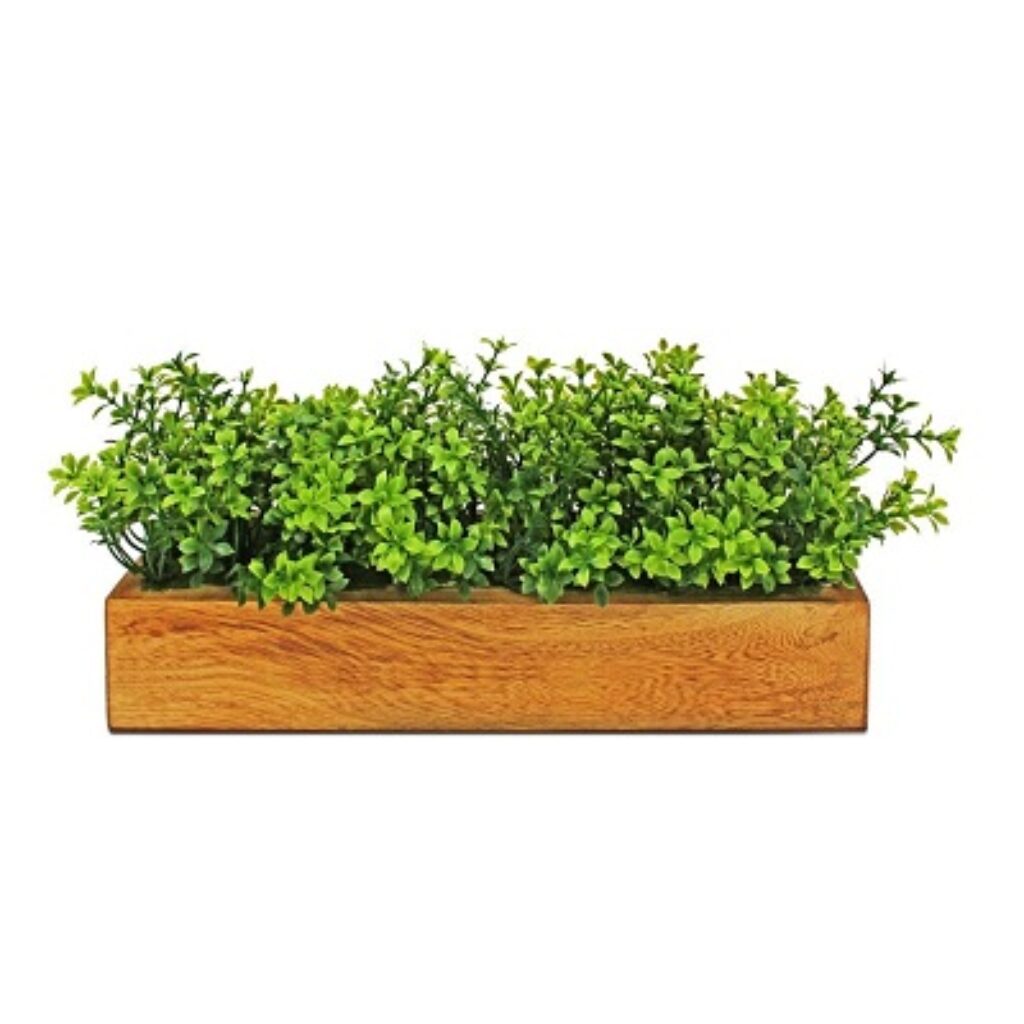 fancymart Artificial Gardenia Plant Bunch in Wood Planter