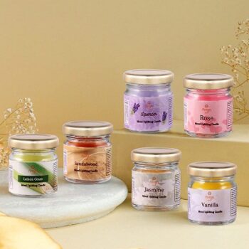 Floryn Decor Mini Jar Paraffin Wax Scented Candles Set