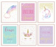 GIFTSFARM Unicorn Wall Art, Room Decor for Girls Bedroom