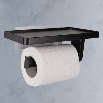 Hindware Self-adhesive Series Toilet Paper Holder for Bathroom with Mobile Stand
