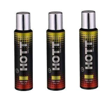 HOTT NOIR NO Gas Perfume spray for Men- Pack of 3 (150ml each)