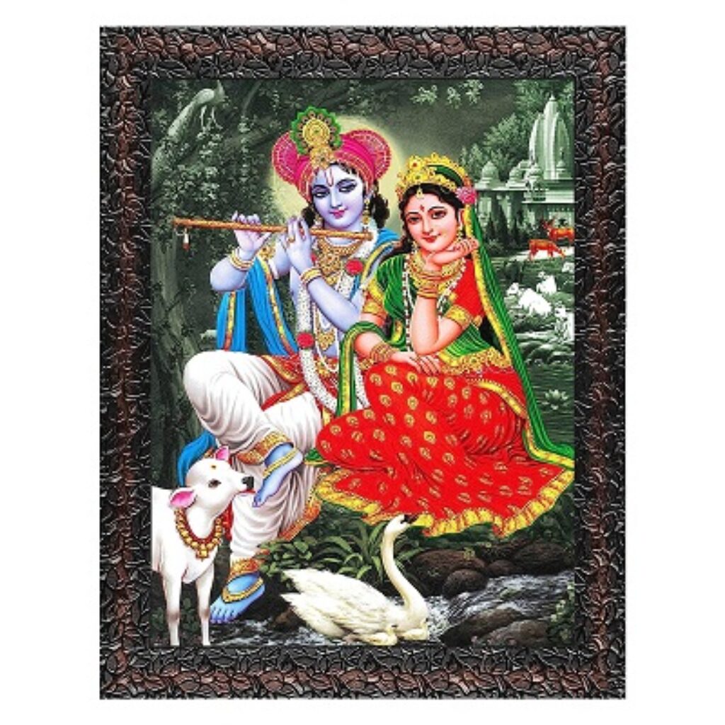 Indianara Radha Krishna (4372GBN) -Synthetic Fame, 10 x 13 Inch, Multicolor