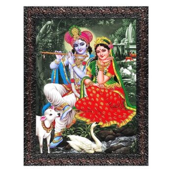 Indianara Radha Krishna (4372GBN) -Synthetic Fame, 10 x 13 Inch, Multicolor