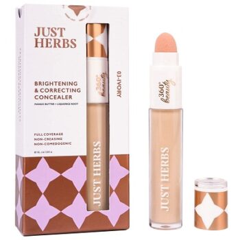 Just Herbs Concealer for Face Makeup With Liquorice Root Dewy Finish, Full Coverage Ultra Blendable Dark Circle Spot Brightening and Correcting Concealer...