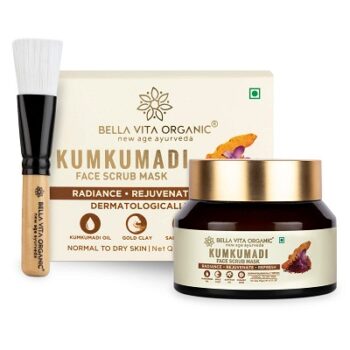 Bella Vita Organic Kumkumadi Face Scrub Mask with Applicator Brush