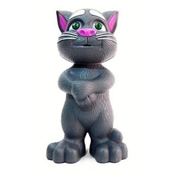 KZED Intelligent Talking Tom Cat, Speaking Robot Cat Repeats What You Say, Touch Recording Rhymes and Songs, Musical Cat Toy for Kids, 3+ Years (Grey)