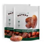 Nutraj Premium Gold Arabian Dates 1kg | Khajur | Khajoor | No Preservatives | No Added Sugar | Dried Fruits | Rich in Iron, Fibre & Vitamins Pack of 2...