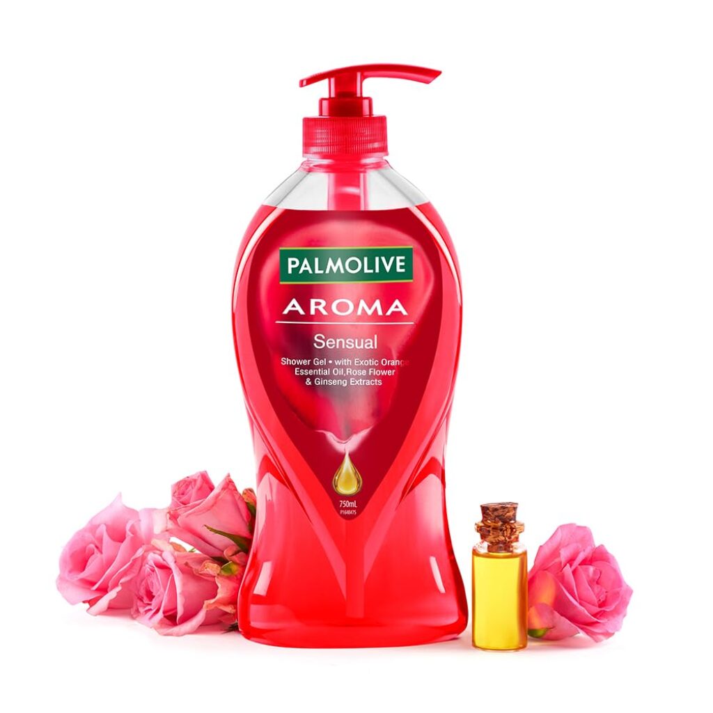 Palmolive Rose, Orange Essential Oil & Ginseng Aroma Sensual Body Wash | Soothing & Brightening