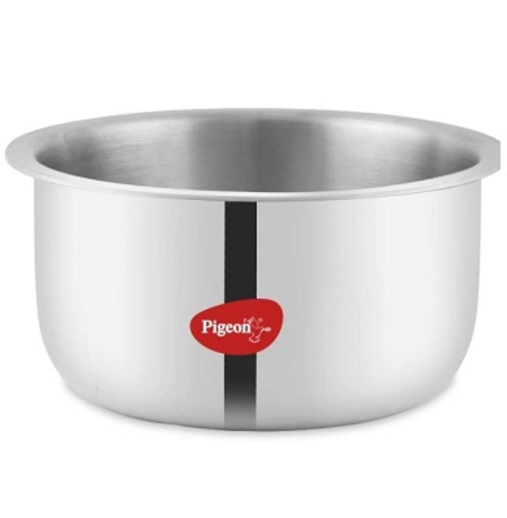 Pigeon Elite Stainless Steel Triply Tope 14cm, Gas Stove and Induction Compatible for Fast Cooking and Longer Heat Retention, Along with Even Heat...