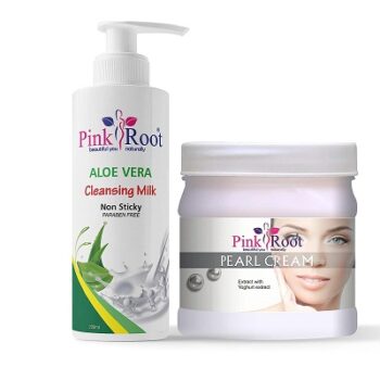 Pink Root Aloe Vera Cleansing Milk 200ml With Pearl Cream 500gm