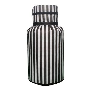 PrettyKrafts dustproof Printed LPG Gas Cylinder Cover Full size, (Pack of 1) Black Stripes