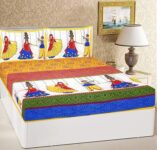 RajasthaniKart® Pure 100% Cotton Double Bed Sheet with 2 Pillow Covers