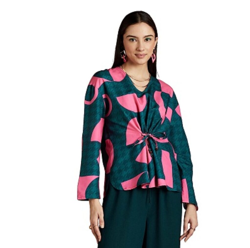 RIVER by Narendra Kumar Premium Designer Women's Geometric Print Top