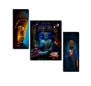 SAF Set of 3 Buddha UV Textured Home