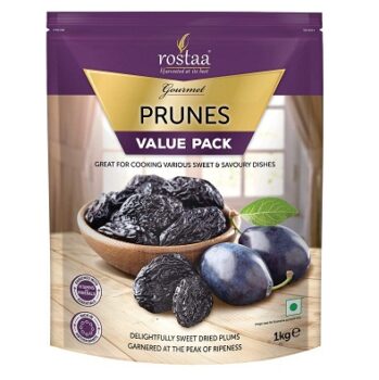 Rostaa Gourmet Sweet Dry Prunes, 1000g (Gluten Free, Non-GMO & Vegan) Dried Plums