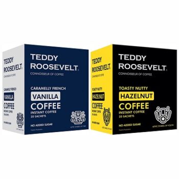 Teddy Roosevelt Flavoured Instant Coffee Powder, Hazelnut 50g, Vanilla Caramel 50g| 100g