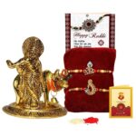 TIED RIBBONS Rakhi for Brother Set of 2 with Gift - Designer Rakhi for Brother Men with Metal Idol Card