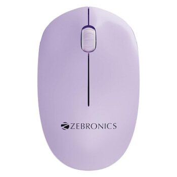 ZEBRONICS Cheetah Wireless Mouse with 1600 DPI, High Accuracy, Precise Usage, 3 Buttons, Ergonomic and Comfortable Design (Purple)