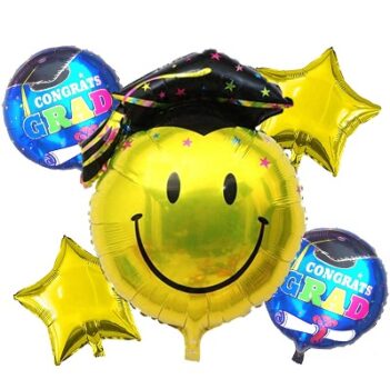 AMFIN® (Pack of 5) Graduation Foil Balloons
