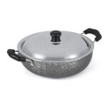 Anjali Aluminium Non Stick Kadhai with Stainless Steel Lid