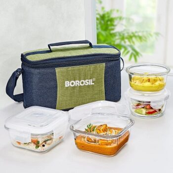 Borosil Ace Universal Borosilicate Glass Lunch Boxes Set of 4