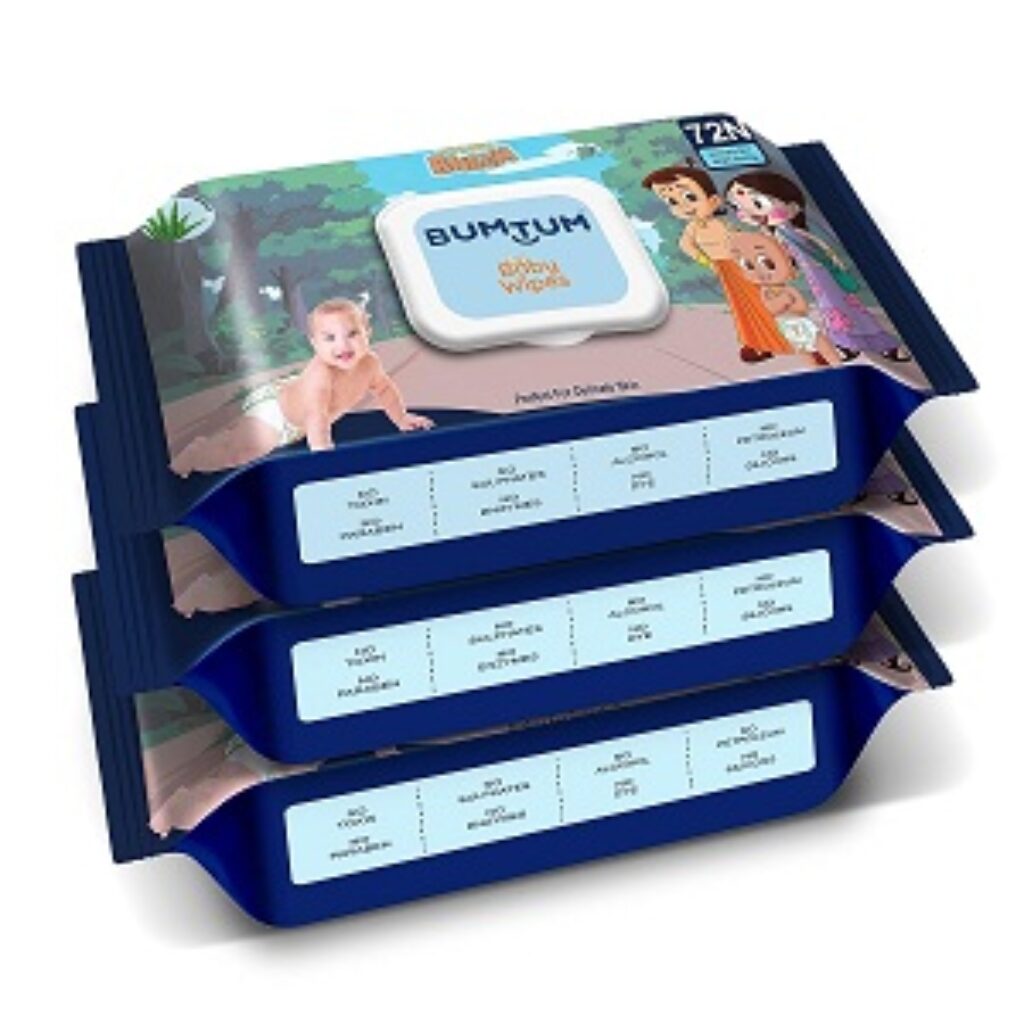 Bumtum Baby Chota Bheem Gentle Soft Moisturizing Wet Wipes With Lid