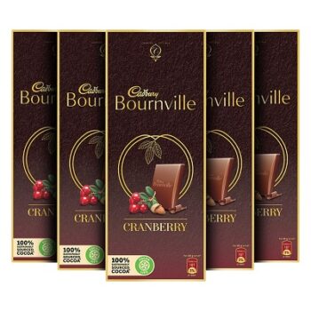 Cadbury Bournville Cranberry Dark Chocolate Bar, 80 g (Pack of 5)