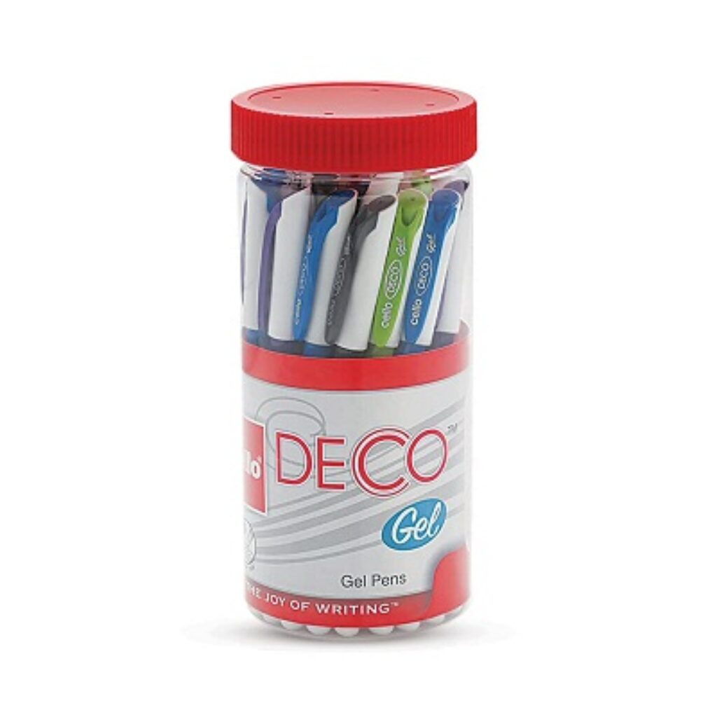 Cello Deco Gel Pen | Gel Pens Blue | Jar of 25 Units