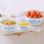 Cello Opalware Mixing Bowl Set with Premium Lid,