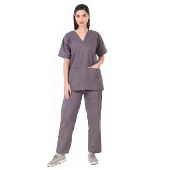 GLUN® Unisex V-Neck Suit Medical Scrub Top and Bottom Uniform Health-Care Professionals