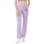 Clovia Women's Comfort-Fit High Waist Flared Yoga Pants