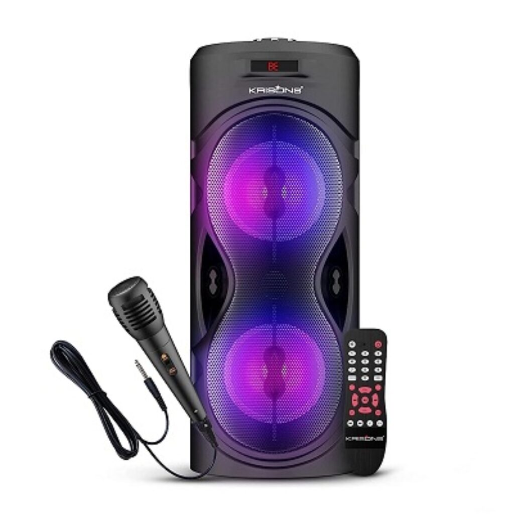 Krisons Cylender 4” Double Woofer 30W Multi-Media Bluetooth Party Speaker