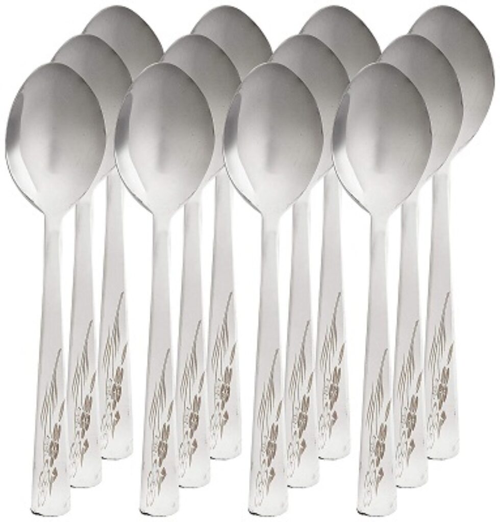 Sorabh LDS Stainless Steel Desert Spoon Laser 12 Pcs