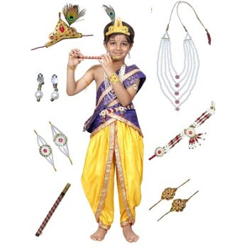 Kaku Fancy Dresses Krishna Costume for Kids, Baby Krishna Dress for Janmashtami